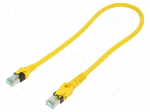 Patch cord | S/FTP | 6a | stranded | Cu | PUR | yellow | 0.5m | halogen free