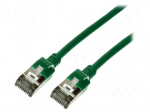 Patch cord | U/FTP | 6a | stranded | Cu | TPE | green | Len: 1m | 32AWG