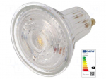 LED lamp | white warm | GU10 | 230VAC | 350lm | P: 4.3W | 36&deg; | 3000K