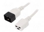 Cable | 3x1.5mm2 | IEC C19 female,IEC C20 male | PVC | 1.8m | white