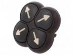 Switch: 4-position | 22mm | Stabl.pos: 1 | black | none | IP66 | flat