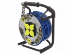 Extension lead | 3x2.5mm2 | 50m | PUR | blue | Sockets no: 4 | 16A