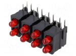 LED | in housing | 2.8mm | No.of diodes: 8 | red | 20mA | 60&deg; | 1.2&divide;4mcd