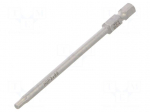 Screwdriver bit | Hex Plus key | HEX 3mm | 1/4" | Overall len: 89mm