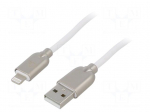 Cable | USB 2.0 | Apple Lightning plug,USB A plug | 2m | white