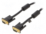 Cable | D-Sub 15pin HD plug,both sides | shielded twofold | black