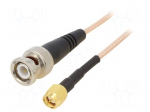 Cable | 0.3m | BNC male,SMA male | shielded | transparent | straight