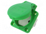 Connector: AC supply | socket | 2P+PE | 250VAC | 16A | green | PIN: 3 | IP54