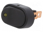 ROCKER | SPST | Pos: 2 | ON-OFF | 30A/12VDC | amber | LED | RD | Body: black