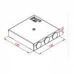 PMKO ~ Ugunsizturīga nozarkārba ar spaili 3 kontakti 6 ievadi 125x125x30mm