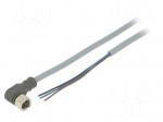 Cable: for sensors/automation | PIN: 3 | angled | 2m | M8 | 60VDC | 60VAC
