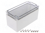 Enclosure: multipurpose | X: 80mm | Y: 160mm | Z: 85mm | EURONORD | grey