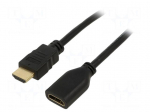 Cable | HDMI socket,HDMI plug | HDMI 2.0 | 1m | black