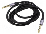 Cable | Jack 6,3mm 2pin plug,both sides | 1.5m | black | &Oslash;cable: 6mm