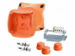 Enclosure: emergency | X: 104mm | Y: 104mm | Z: 70mm | IP65,IP66 | orange