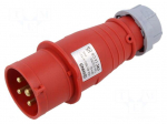 Connector: AC supply | plug | male | 16A | 400V | IEC 60309 | IP44 | PIN: 4