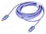 Cable | USB 2.0 | Apple Lightning plug,USB C plug | 2m | blue | 20W