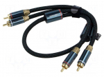 Cable | RCA plug x2,both sides | 2m | Plating: gold-plated | black
