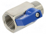 Ball valve | acid resistant steel AISI 316 | PTFE | max.63bar | 46mm