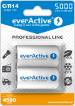 R14/C akud 1.2V everActive Professional line Ni-MH 5000 mAh pakendis 2 gb.