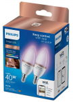Philips Smart WiZ 40W C37 E14 gudrā LED spuldze  2200-6500K RGB 2PF/6 929002448841 8719514372726