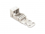 MOUNTING CARRIER - FOR 2-CONDUCTOR TERMINAL BLOCKS - 221 SERIES - 4 mm&sup2; - WITH SNAP-IN MOUNTING FOOT FOR HORIZONTAL MOUNTING - WHITE