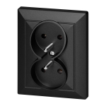 Uued tooted // Gniazdo podw&oacute;jne p/t 2x2P+Z Pearl, 16A, 250V, PT-6 P, czarny