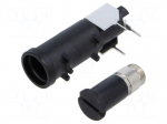 Fuse holder | 16A | 250/500VAC | FUP | THT | black | UL94V-0 | IP40 | 10m&Omega;