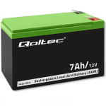 Qoltec AGM battery | 12V | 7Ah | Maintenance-free | Efficient| LongLife | for UPS, security