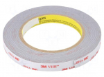 Tape: fixing | W: 12mm | L: 5m | Thk: 1.1mm | acrylic | grey