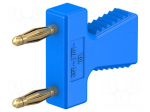Laboratory connector: 2mm banana | stackable safety shunt | blue