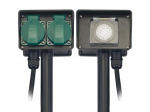 2-WAY GARDEN SOCKET WITH TIMER - FOR OUTDOOR USE - SCHUKO