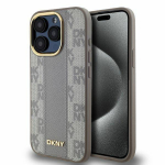 Other Phone Accessory DKNY  DKNY Leather Checkered Mono Pattern MagSafe iPhone 15 Pro Max Case - Beige