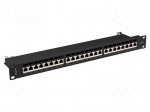 Patch panel | black | Number of ports: 24 | 19" | Cat: 7 | rack 19" | RACK