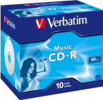 Blank CD-R Audio Verbatim 80Min Music 10 Pack Jewel