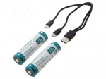 Re-battery: Li-Ion | 21700 | 3.6V | 6000mAh | &Oslash;76.8x21.8mm | 10A | 2pcs.