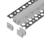 T&ouml;&ouml;riistad ja m&otilde;&otilde;teseadmed // Uued tooted t&ouml;&ouml;riistade, tarvikute kategoorias // Zestaw: profil aluminiowy do taśm LED, 2000 x 55 x 13 mm, natynkowy, srebrny, klosz mrożony, 4 zaślepki