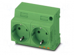Connector: AC supply | socket | female | 16A | PIN: 3 | push-in | green
