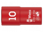 Socket: 6-angles | insulated,socket spanner | HEX 10mm | 1/4" | 1kVAC