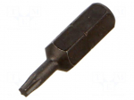 Screwdriver bit | Torx&reg; | T9 | 1/4" | Overall len: 25mm
