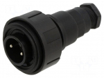 Connector: circular | plug | male | PIN: 2 | 12A | 277V | IP68,IP69K | 6&divide;8mm