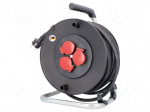 Extension lead | 3G2.5mm2 | 40m | rubber | black | Sockets no: 3 | 16A