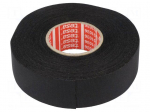 Fabric tape | PET wool | W: 25mm | L: 25m | black