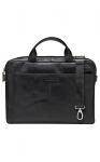 Leather shoulder bag with 15" laptop compartment