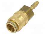 Quick connection coupling | straight | max.35bar | brass | D: 17mm