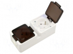 Connector: AC supply | socket | 2P+PE | 250VAC | 16A | white | wall mount