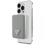 Power Bank Guess Grained Triangle 5000mAh 15W USB-C MagSafe Inductive / beige