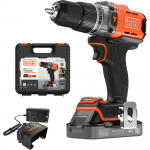 BLACK+DECKER POWERCONNECT cordless impact drill BCD383D1XK, 18V orange/black, Li-ion battery 2.0Ah, case