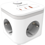 Extension cord Fellowes Power Cube White 2m