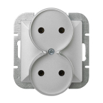Elektrimaterjalid // Elektrimaterjalide v&auml;ljam&uuml;&uuml;k | Madalate hindade kampaaniad // Gniazdo wtyczkowe podw&oacute;jne -perła- p/t 2x2p 16a, 250v do systemu ramkowego, srebrny